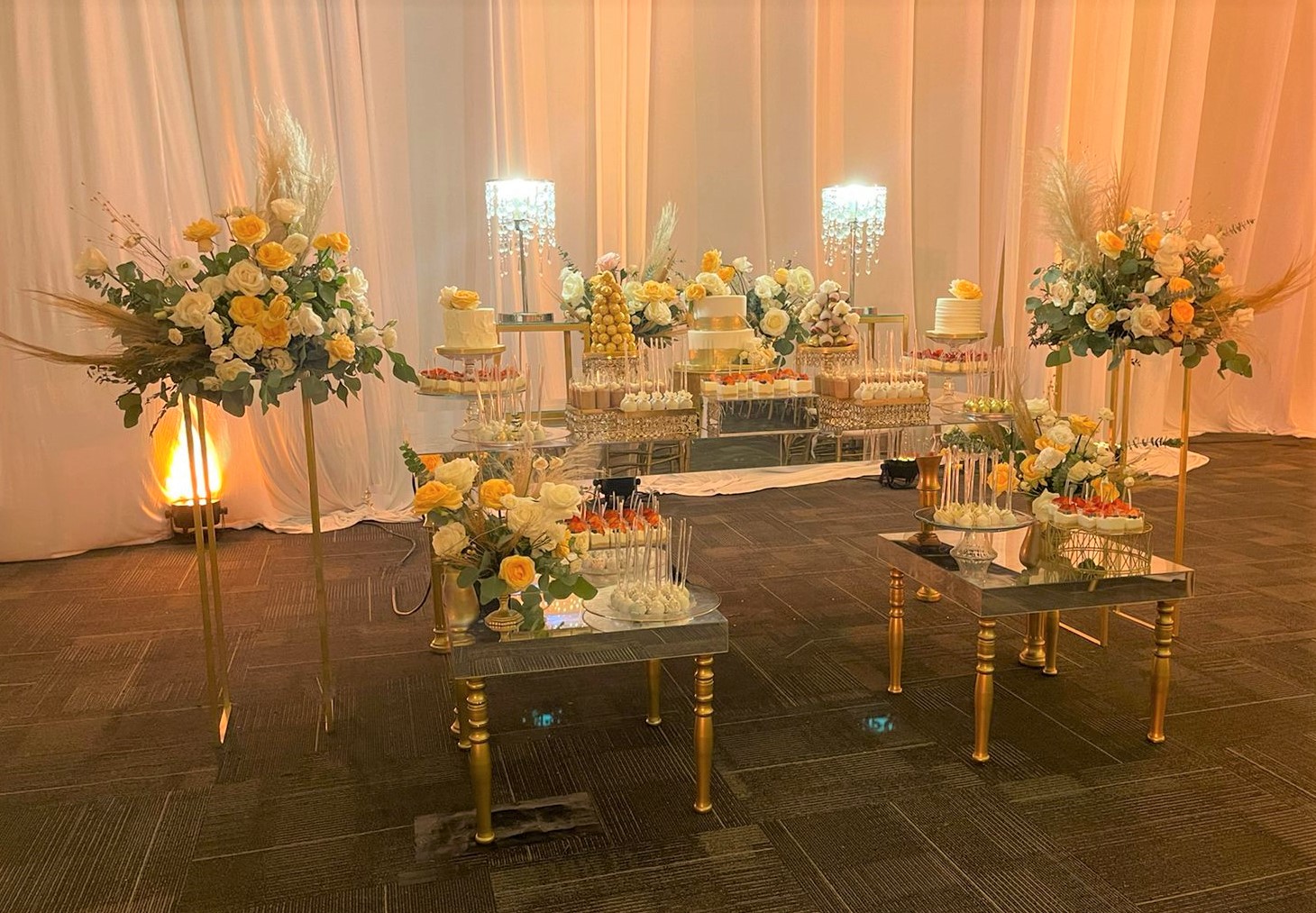 Dessert Table In Gold And White 