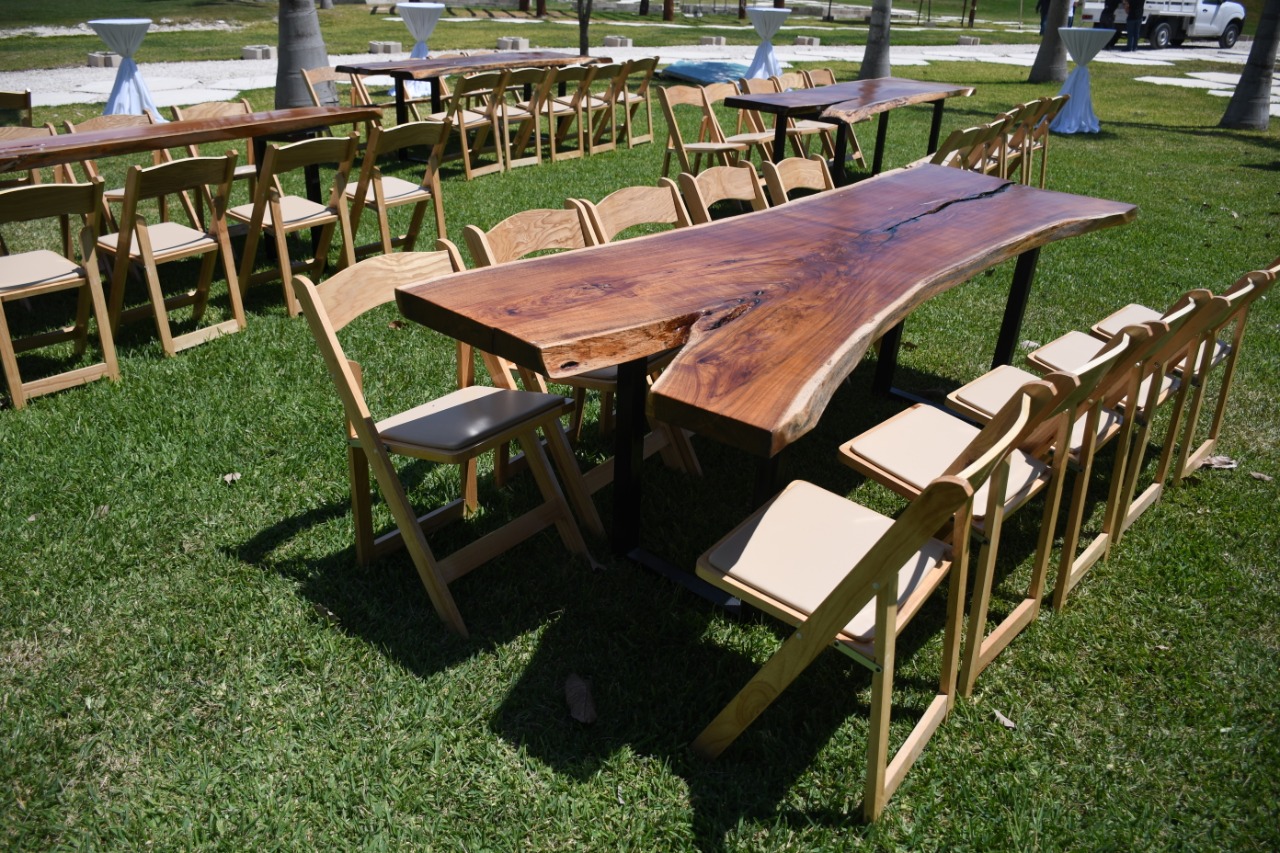 Rustic Wood Slab Table 