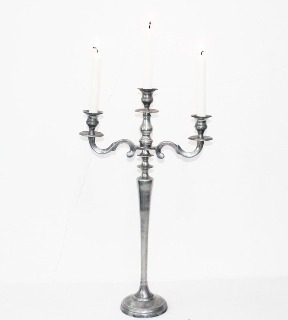 Silver Candelabra With Candle Sticks 